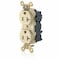 Leviton Straight Blade Receptacle, 5-20R, 20 A, 125V AC, Flush Mount, Self-Grounded M5362-SGI - alternate 1