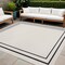 Homeroots 5' Ivory And Black Square Indoor Outdoor Area Rug 545972 - alternate 6