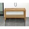 Homeroots 36" Natural Solid Teak Rectangular Shower Bench With Shelf 376700 - alternate 2