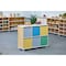 Beleduc By Playwell Napoli 41.1inx14.2in 6-Locker Cabinet, Soft-Close Color Doors, White HPL, 32.6inH, Ages 3+ 846012 - alternate 2