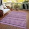 Homeroots 9' X 12' Plum And Lilac Striped Washable Indoor Outdoor Area Rug 615360 - alternate 4