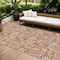 Homeroots 10' X 14' Terra Cotta Tan And Ivory Abstract Washable Indoor Outdoor Area Rug 602538 - alternate 1