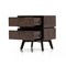 Homeroots Mid Century Acacia Nightstand with Two Drawers and Black Metal Handles 473027 - alternate 2