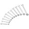 Performance Tool 11 pc. SAE Wrench Set, Carbon Steel, Raised Panel, Storage Rack W1043 - alternate 1