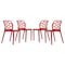 Leisuremod Modern Dynamic Dining Chair, Transparent Red, 4PK DC19TR4 - alternate 1