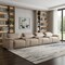 Homeroots 175" Beige Top Grain Leather Reclining USB Sofa And Storage 643707 - alternate 2