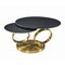 Homeroots 32" Black And Gold Ceramic Tile And Metal Round Distressed Abstract Coffee Table 554302 - alternate 3