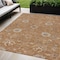 Homeroots 5' X 8' Copper Ivory And Black Floral Washable Indoor Outdoor Area Rug 604756 - alternate 1