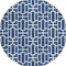 Homeroots 8' Navy Blue And Ivory Round Geometric Washable Indoor Outdoor Area Rug 594859 - alternate 4