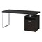 Homeroots 60" Dark Brown and Silver Computer Desk With Two Drawers 333383 - alternate 3