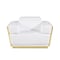 Homeroots 47" White and Gold Italian Leather Club Chair 551606 - alternate 6