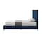 Homeroots Navy Blue Solid Wood Twin Upholstered Velvet Bed with Nailhead Trim 544793 - alternate 4