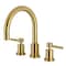Kingston Brass Two-Handle Deck Mount Roman Tub Faucet, Brushed Brass KS8327DL - alternate 1