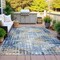 Homeroots 3' X 5' Navy Blue And Beige Geometric Washable Indoor Outdoor Area Rug 632005 - alternate 5