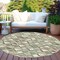 Homeroots 8' Sage And Off White Round Geometric Washable Indoor Outdoor Area Rug 608995 - alternate 5