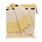 Homeroots 50" X 60" Yellow and Ivory Woven Cotton Striped Throw Blanket with Tassels 478663 - alternate 3