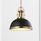 Jonathan Y Homer 13" 1-Light Modern Industrial Metal LED Dome Pendant, Black/Brass Gold JYL9536A - alternate 7