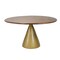 Homeroots 48" Brown And Gold Rounded Solid Wood And Iron Pedestal Base Dining Table 517854 - alternate 1