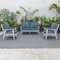 Leisuremod Walbrooke 3-Piece Outdoor Patio Set, White Aluminum Frame & Removable Cushions, Navy Blue WW-57-31NBU - alternate 3