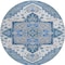 Homeroots 8' Blue Gray And Ivory Round Oriental Washable Indoor Outdoor Area Rug 600146 - alternate 4