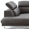 Homeroots Dark Gray Genuine Leather L Shaped Two Piece Sofa and Chaise Sectional 372109 - alternate 3