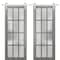 Sartodoors Sturdy Double Barn Door with Frosted Glass 12 Lites, Felicia 3312 Ginger Ash Grey, 13FT Rail Hange FELICIA3312DB-S-GA-6484 - alternate 1