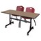 Regency Kobe Flip-Top Training Nesting Table W/ 2 M Stack Chairs, 60 in W, 30 in L, Noble Oak MKFT6030NO47BY - alternate 1