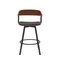 Homeroots 27" Black Faux Leather And Metal Swivel Low Back Counter Height Bar Chair 534449 - alternate 5