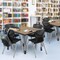 Regency Square Kee Mobile Adjustable Classroom Table W/ 4 Andy Chairs, 48 in W, 48 in L, Noble Oak TB4848NOAPCGY40BK - alternate 4