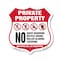 Signmission Private Property Shield Sign No Skateboa, 18 Inch X 18 Inch, Plastic Sign SHI-P-18-442 - alternate 1