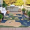 Homeroots 8' X 10' Navy Blue Gold And Olive Green Abstract Washable Indoor Outdoor Area Rug 630606 - alternate 3