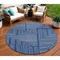 Homeroots 8' Navy Blue And Ivory Round Geometric Washable Indoor Outdoor Area Rug 600842 - alternate 1
