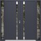 Vdomdoors Aluminum Double Doors Cynex 6777 Grey 2 Sidelights Mirrored Clear Glass Modern Painted 100x80 (W14+ CYNEX6777DEXD-GRE-W14+72+14xH80-LH-I - alternate 1