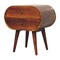 Homeroots 24" Chestnut Solid Wood Oval Two Drawer Nightstand 651552 - alternate 7
