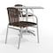 Flash Furniture Square Table Set, 31.5 W, 31.5 L, 27.5 H, Aluminum, Plastic, Rattan, Stainless Steel, Grey TLH-ALUM-32SQ-020CHR2-GG - alternate 6