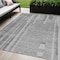 Homeroots 5' X 8' Gray And Silver Striped Washable Indoor Outdoor Area Rug 602786 - alternate 1