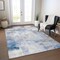 Homeroots 5' X 8' Denim Blue Gray And Ivory Abstract Washable Indoor Outdoor Area Rug 618083 - alternate 3