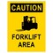 Sign Solutions Usa Caution ForkliftSymbol Area, 12 in W x Vertical Rectangle, Aluminum Sign DCS12DYE1218CUS00183 - alternate 1