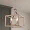 Vaxcel Pratt 3-Light Cage Pendant Light, Two-Tone Satin Nickel and Light Oak, Farmhouse, 15-In. Wide P0470 - alternate 3
