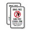 Signmission Drug Free Gun Free School Zone Violators Will Face, 12'' X 18'' 2 Signs, Heavy Gauge Aluminum, 2PK A-1218-2PACK-25240 - alternate 1