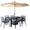 Leisuremod Chelsea Aluminum Outdoor Dining Table With 8 Chairs and Cushions, Charcoal Blue CC20-T63BL-CBU6 - alternate 1