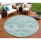 Homeroots 8' Aqua Turquoise And Ivory Round Southwestern Washable Indoor Outdoor Area Rug 588686 - alternate 1