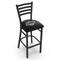 Holland Bar Stool Co 30" Blk Wrinkle Los Angeles Kings Stationary Bar Stool, Ladder Back L00430LAKing - alternate 1