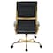 Leisuremod Benmar High-Back Leather Office Chair with Gold Frame, Black BOTG19BLL - alternate 4