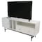Leisuremod Rochester Rectangular TV Stand with Enclosed Storage and Powder Coated Iron Legs, White RTS60W - alternate 4