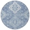 Homeroots 8' Navy Blue And Denim Blue Round Medallion Washable Indoor Outdoor Area Rug 589034 - alternate 3