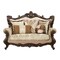 Homeroots 70in Beige and Brown And Brown Damask Loveseat and Toss Pillows 348226 - alternate 1
