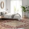 Homeroots 8' Red Beige And Brown Round Oriental Washable Indoor Outdoor Area Rug 605249 - alternate 4