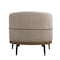 Homeroots 29" Beige Camel and Black Tufted Linen Solid and Manufactured Wood Barrel Chair 653112 - alternate 4