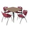 Regency Square Kahlo Breakroom Table W/ 4 M Stack Chairs, 48 in W, 48 in L, Noble Oak TPL4848NOBK47BY - alternate 1
